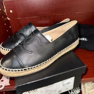 Chanel Black Espadrilles- Size 37